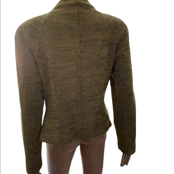 Vintage Jacqueline Ferrar green black long sleeve zip up fitted jacket size 8 - Picture 5 of 12